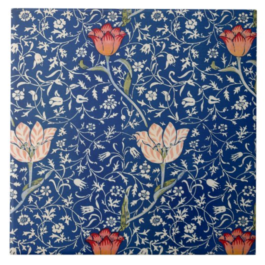William Morris Medway Blue Floral Fliese (Vorderseite)