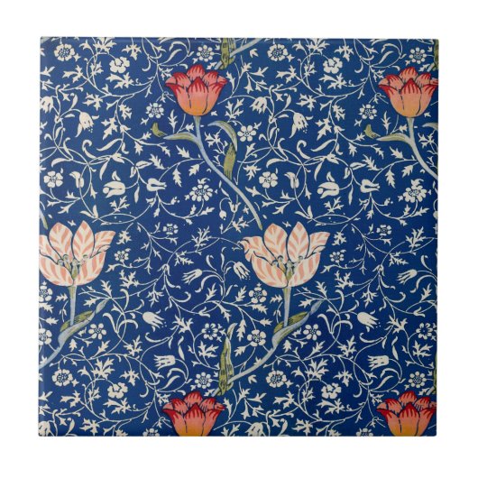 William Morris Medway Blue Floral Fliese (Vorderseite)