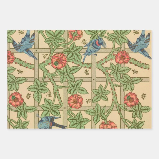 William Morris Medway Blue Floral Geschenkpapier Set (Vorderseite 2)