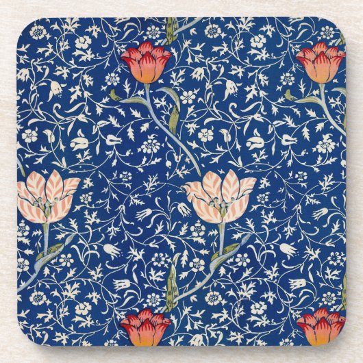 William Morris Medway Blue Floral Getränkeuntersetzer (Vorderseite)