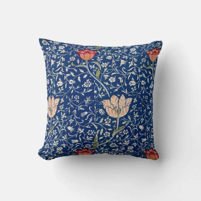 William Morris Medway Blue Floral Kissen (Vorderseite)