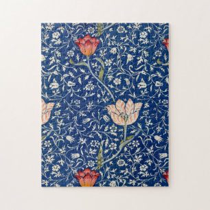 William Morris Medway Blue Floral Puzzle