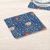 William Morris Medway Blue Floral Rechteckiger Pappuntersetzer (angewinkelt)