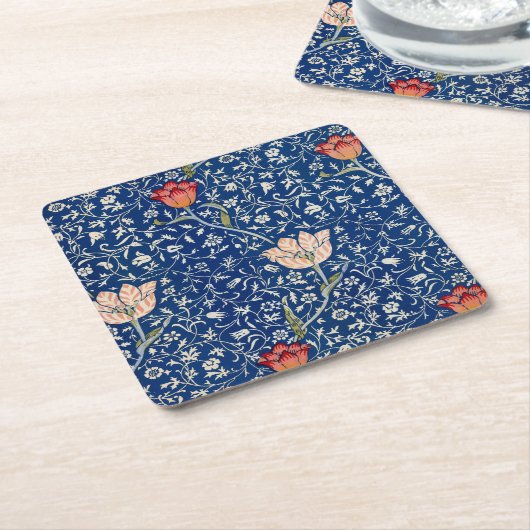 William Morris Medway Blue Floral Rechteckiger Pappuntersetzer (angewinkelt)