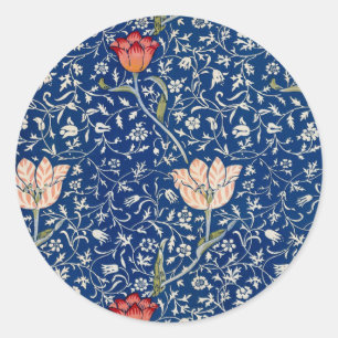 William Morris Medway Blue Floral Runder Aufkleber