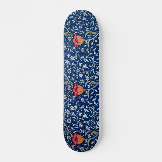 William Morris Medway Blue Floral Skateboard (Vorne)