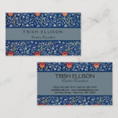 William Morris Medway Blue Floral Visitenkarte (Vorne/Hinten)