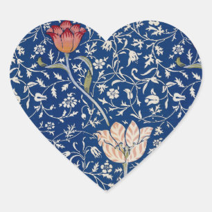 William Morris Medway Muster Herz-Aufkleber