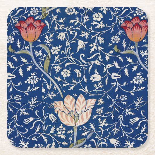 William Morris Medway Pattern Rechteckiger Pappuntersetzer (Vorderseite)