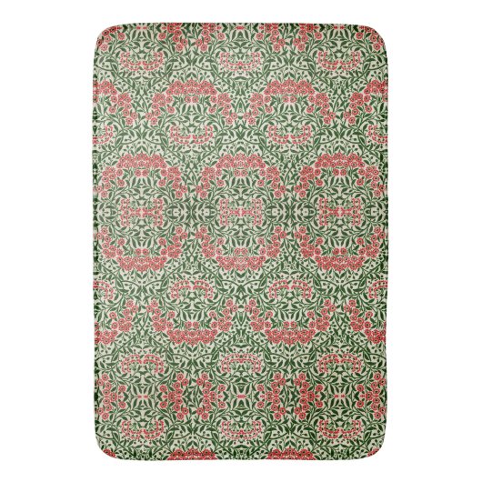 William Morris Michaelmas Daisy Blume Pink Green Badematte (Vorderseite Vertikal)
