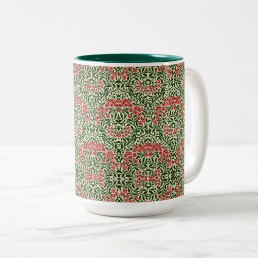 William Morris Michaelmas Daisy Blume Pink Green Zweifarbige Tasse (VorderseiteRechts)
