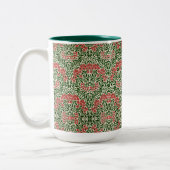 William Morris Michaelmas Daisy Blume Pink Green Zweifarbige Tasse (Links)