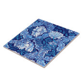 William Morris mit Blumen, Kobalt-Blau und Weiß Fliese (Seite)