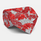 William Morris mit Blumen, tiefrot und Grau/Grau Krawatte (Gerollt)