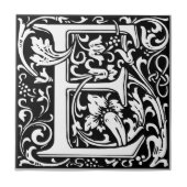 William Morris Mit Monogramm Letter E Fliese (Vorderseite)