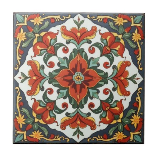 William Morris Mohn Blumen Kunst Neue Kunst Muster Fliese (Vorderseite)