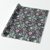 William Morris Mohn Botanical Victorian Tapete Geschenkpapier (Ungerollt)