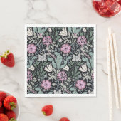 William Morris Mohn Botanical Viktorianisches Tape Serviette (Beispiel)