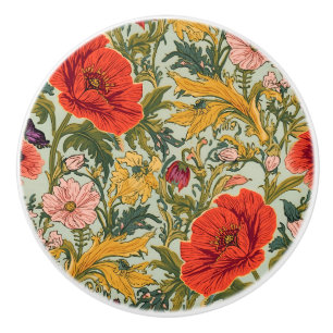 William Morris Mohnblumen Art Nouveau Muster Keramikknauf