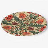 William Morris Mohnblumen Art Nouveau Muster  Pappteller (Schrägansicht)