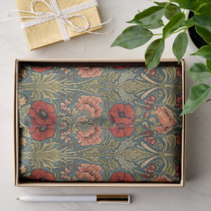 William Morris Mohnblumen Art Nouveau Muster  Seidenpapier