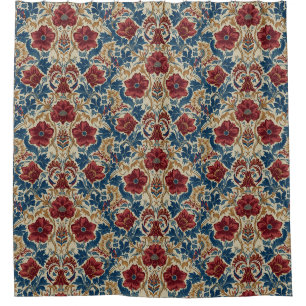 William Morris Mohnblumen im Art Nouveau Stil  Duschvorhang
