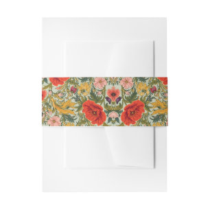 William Morris Mohnblumen im Art Nouveau Stil Einladungsbanderole