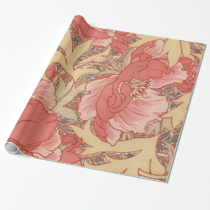 William Morris Mohnblumen im Art Nouveau Stil Geschenkpapier