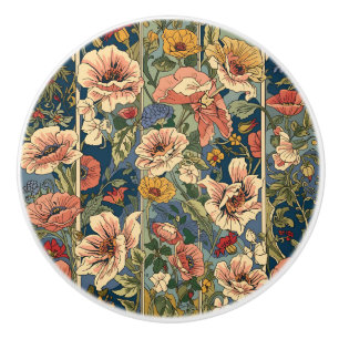William Morris Mohnblumen im Art Nouveau Stil Keramikknauf
