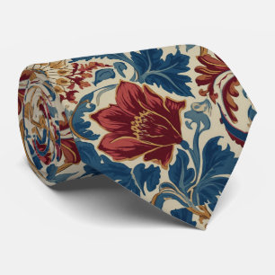 William Morris Mohnblumen im Art Nouveau Stil  Krawatte