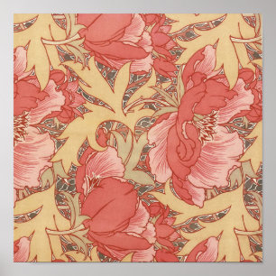 William Morris Mohnblumen im Art Nouveau Stil Poster