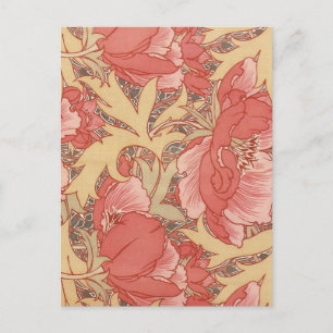 William Morris Mohnblumen im Art Nouveau Stil Postkarte