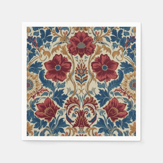 William Morris Mohnblumen im Art Nouveau Stil  Serviette (Vorderseite)