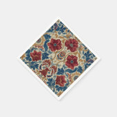 William Morris Mohnblumen im Art Nouveau Stil  Serviette (Ecke)