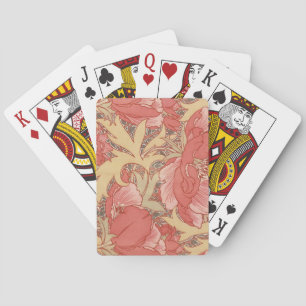 William Morris Mohnblumen im Art Nouveau Stil Spielkarten