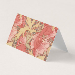 William Morris Mohnblumen im Art Nouveau Stil Visitenkarten