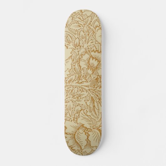 William Morris Mohnblumen Tapete Skateboard (Vorderseite)