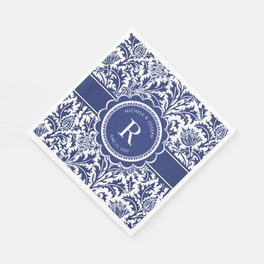 William Morris Monogram Serviette (Ecke)