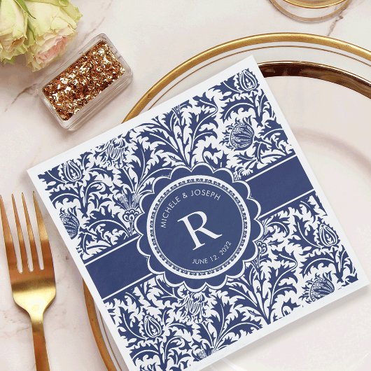 William Morris Monogram Serviette