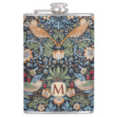 William Morris Monogram Strawberry Thief  Flachmann (Vorderseite)