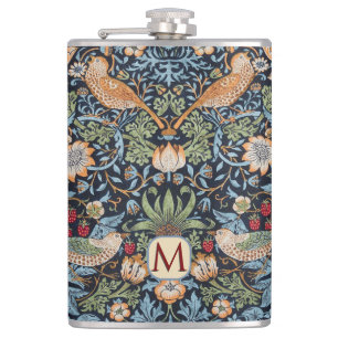 William Morris Monogram Strawberry Thief Flachmann