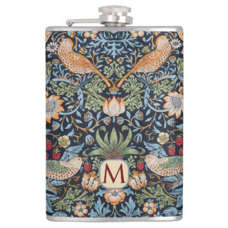 William Morris Monogram Strawberry Thief  Flachmann