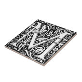 William Morris monogrammierter Buchstabe M Fliese (Seite)