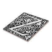 William Morris monogrammierter Buchstabe Z Fliese (Seite)