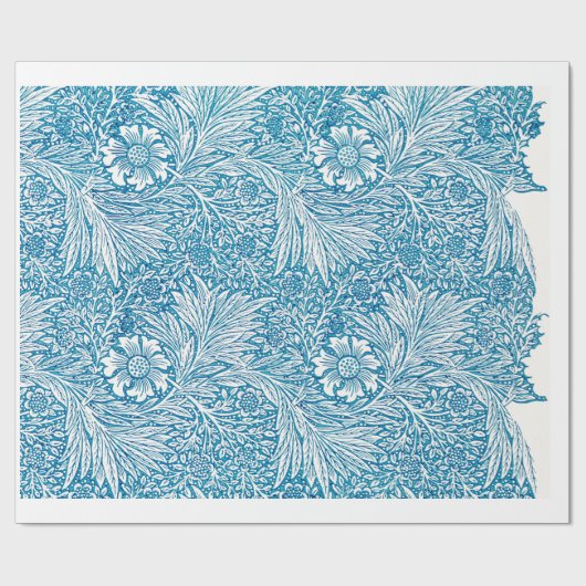 William Morris-MUSTER BLAUES BLUMENPackpapier Geschenkpapier (Flach)