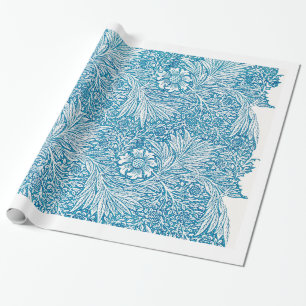 William Morris-MUSTER BLAUES BLUMENPackpapier Geschenkpapier