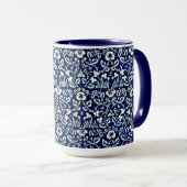 William Morris Muster, Eyebright, Marine und Weiß Tasse (VorderseiteRechts)