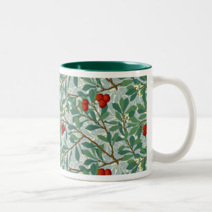 William Morris Muster in Beerrot und Türkis Zweifarbige Tasse
