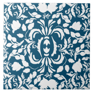 William Morris-Muster in Vintagem Blau und Weiß Fliese