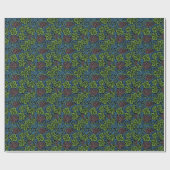 William Morris Muster, Wein in Blau Geschenkpapier (Flach)